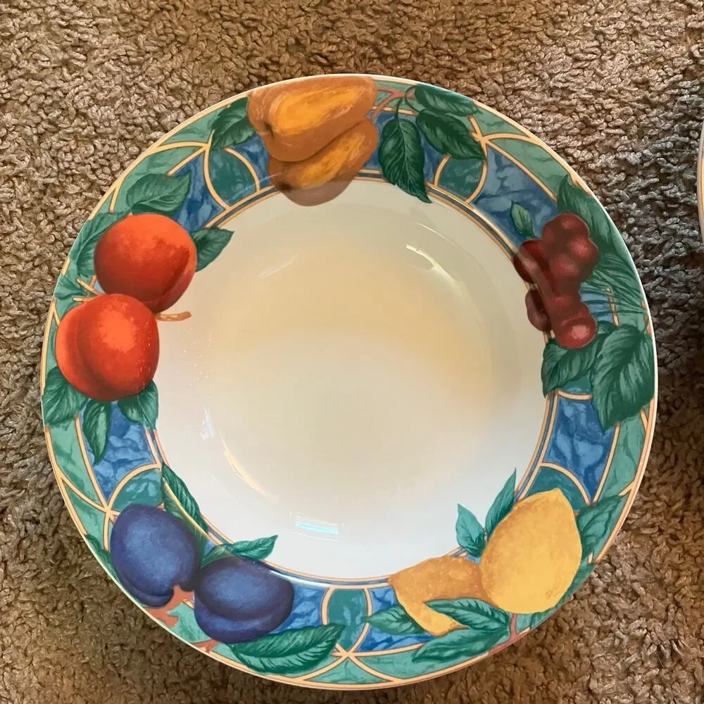 Set of 4 Victoria & Beale Forbidden Fruit Rimmed Soup Bowls 9024